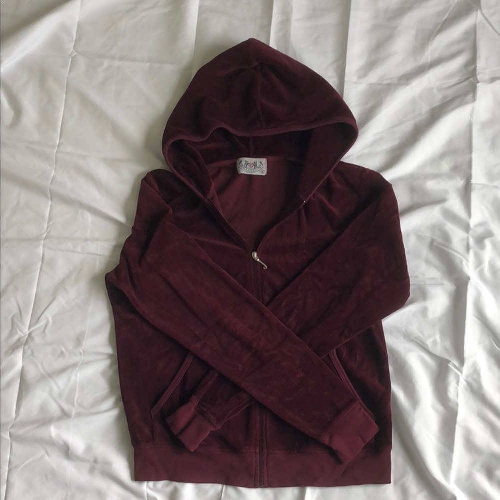 Juicy couture XL maroon velour classic hoodie